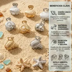 Pinza metálica pequeña 🐚 Disponible: plateado