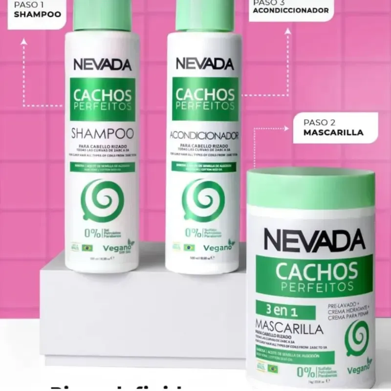 Set capilar Cachos Perfectos shampoo 500ml, acondicionador 500ml y mascarilla 1000gr