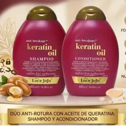 Shampo y Acondicionador de Keratina y Aceite de Argán Sin Sal 400ml