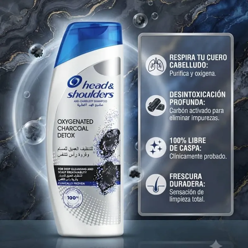 ✨Shampoo anticaspa y de limpieza profunda con carbón.