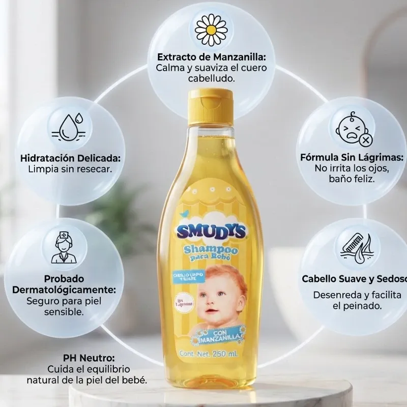 Shampoo Smudy's para bebé con manzanilla
