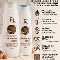 Shampoo y Acondicionador de Argán sin Sal 500 ML