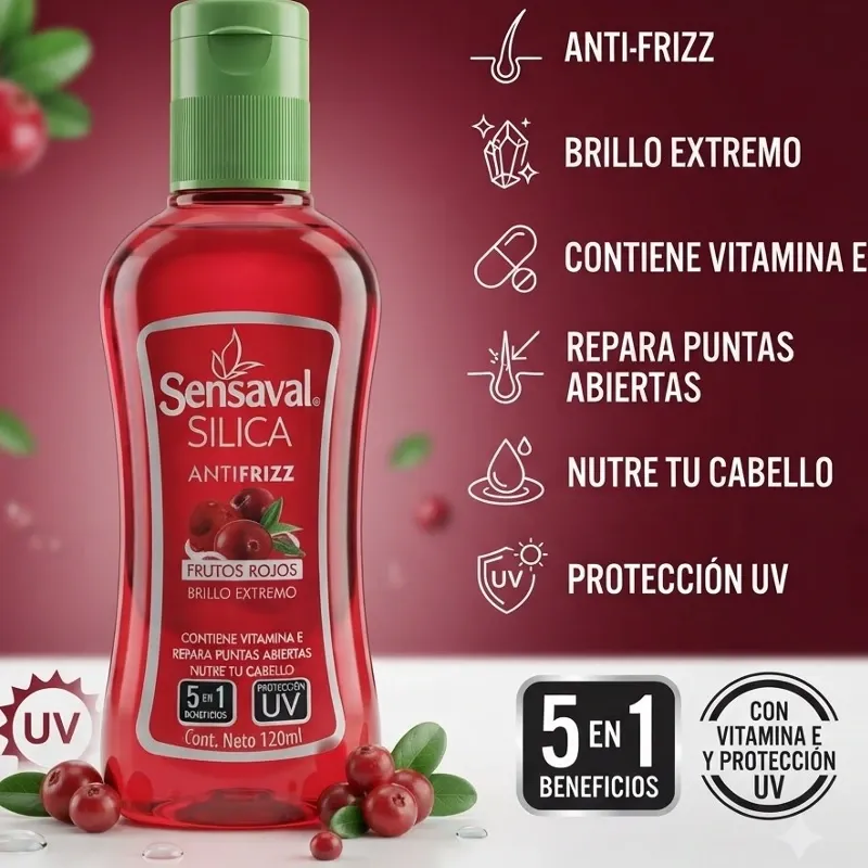 Silica Sensaval Antifrizz Brillo Extremo Frutos Rojos 🍒🍓