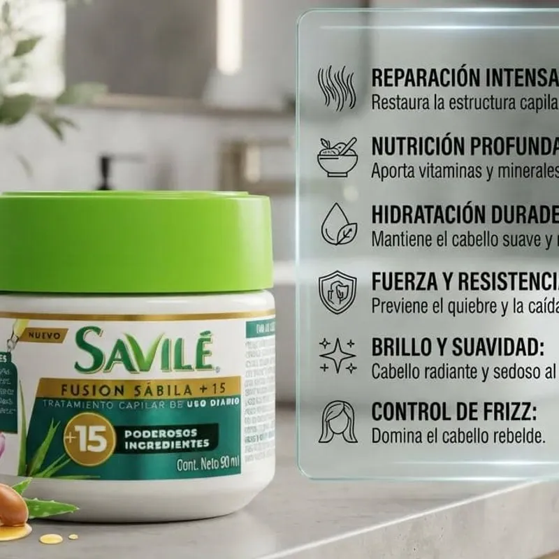 Tratamiento capilar Savilé fusión sábila + 15 poderosos ingredientes