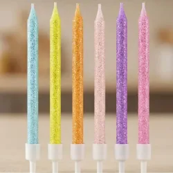 Velas con purpurina