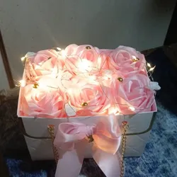 Carterita de flores con luz led 