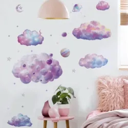 Pegatina decorativa nubes y espacio