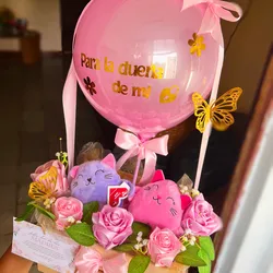 Caja con pareja de peluches 