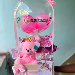 Caja con peluche 