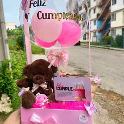 Caja con peluche 