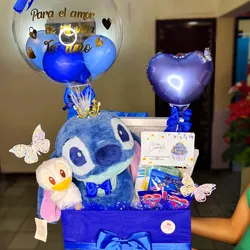 Caja con peluche grande