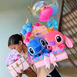 Caja de pareja de Stich y Ángela con cartera de Chuches
