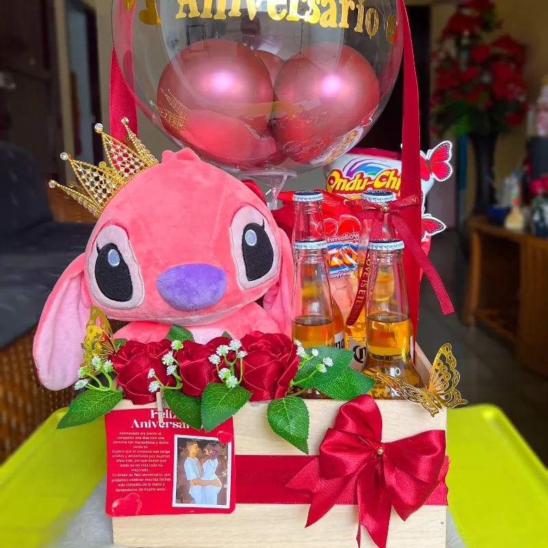 Caja grande con peluche 