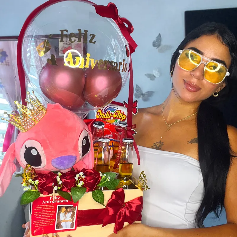 Caja grande con peluche 