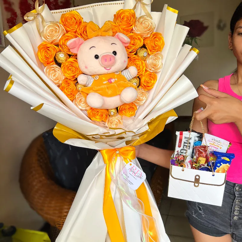 Corazón con peluche