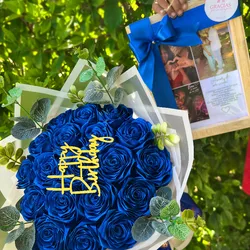 Ramo de 19 rosas con cuadro