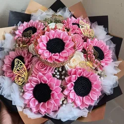 Ramo de girasoles y rosas