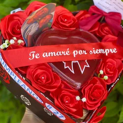 Corazón con rosas Luces y bombones