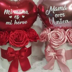 Ramo de rosas caja circular