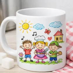 Jarra con dibujo infantil