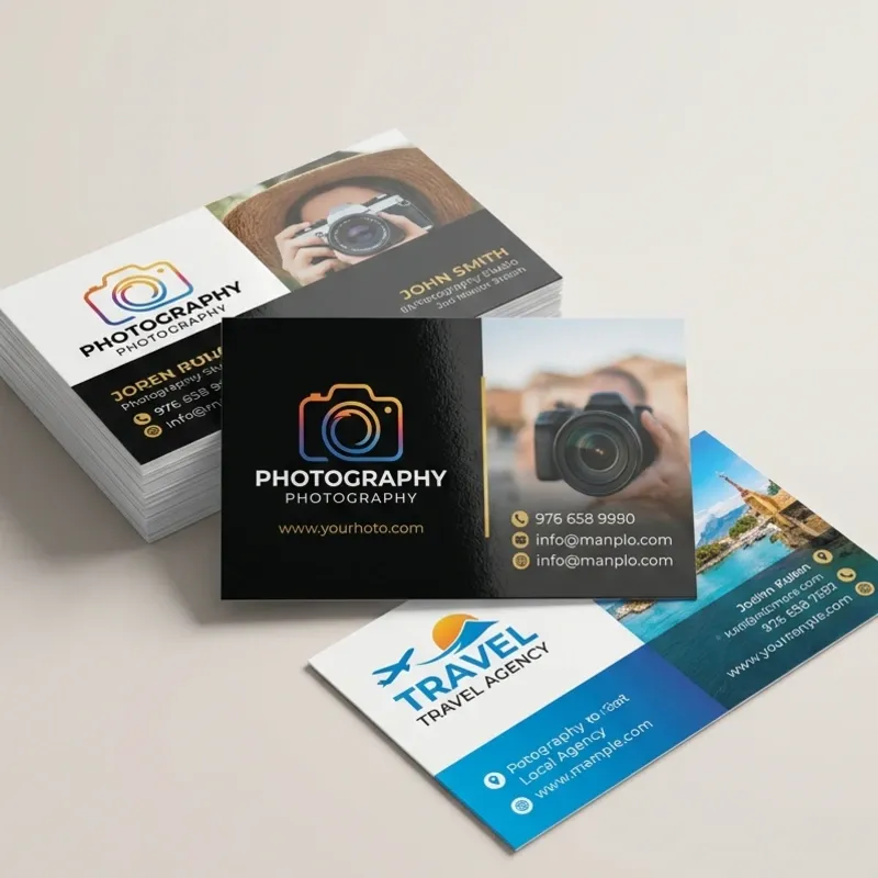 Tarjetas de presentación en papel fotográfico