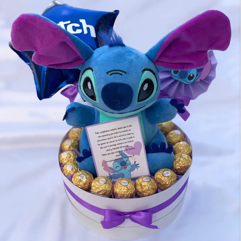 Caja circular con Stitch