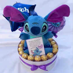 Caja circular con Stitch