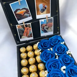 Caja de madera negra 