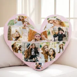 Cojines rosados en for.a de corazón