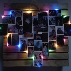 Corazón collage con luces