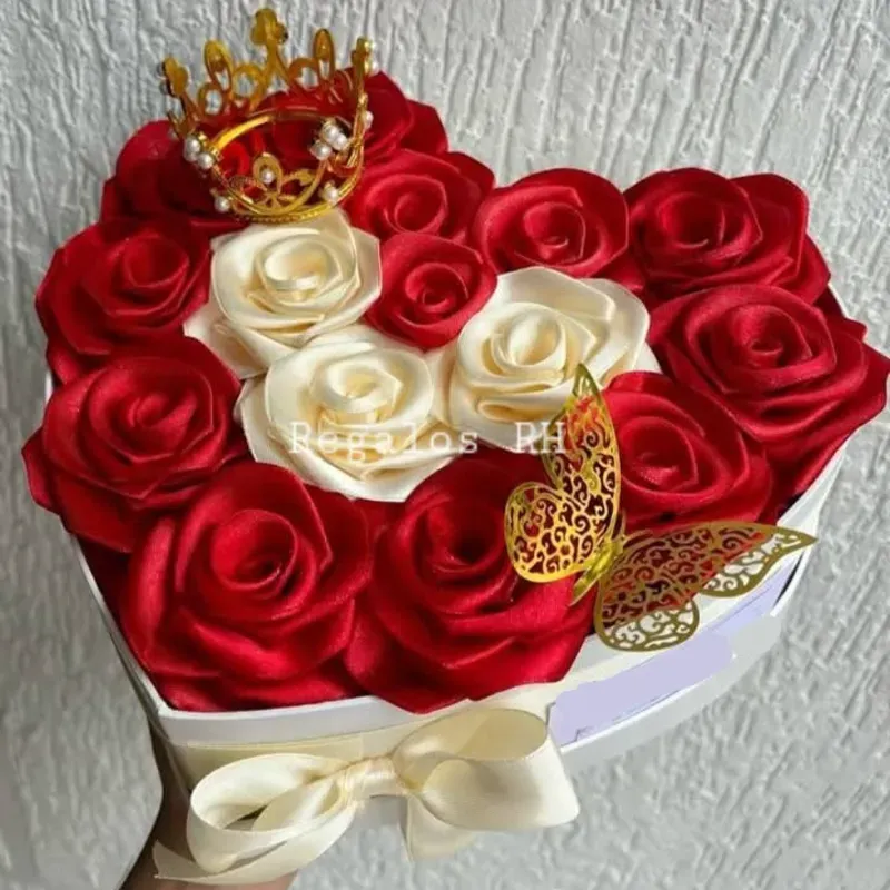 Corazón de 15 rosas