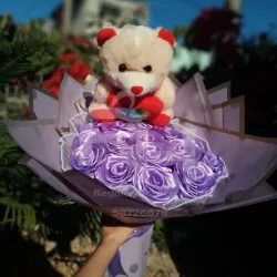 Ramo de 20 rosas y peluche