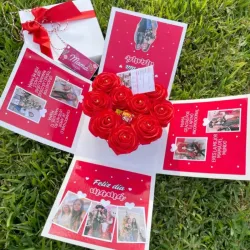 Sorpresa con fotos y rosas