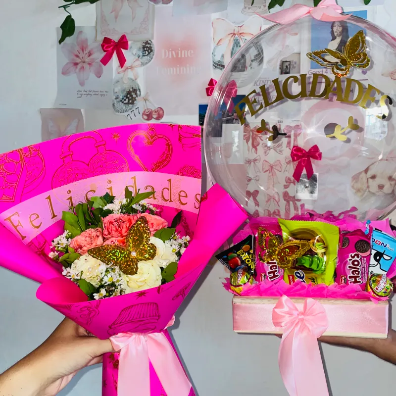 Cajita y arreglo floral 💕🧚🏻