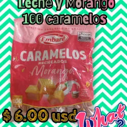 Caramelos de leche y morango 100 unidades
