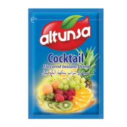 Refresco Altunsa Cocktail Flavored Instant Drink (Bebida Instantánea con Sabor a Cóctel de Frutas Altunsa).