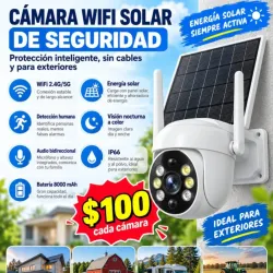 Cámara WiFi Solar de Seguridad para Exteriores con Visión Nocturna