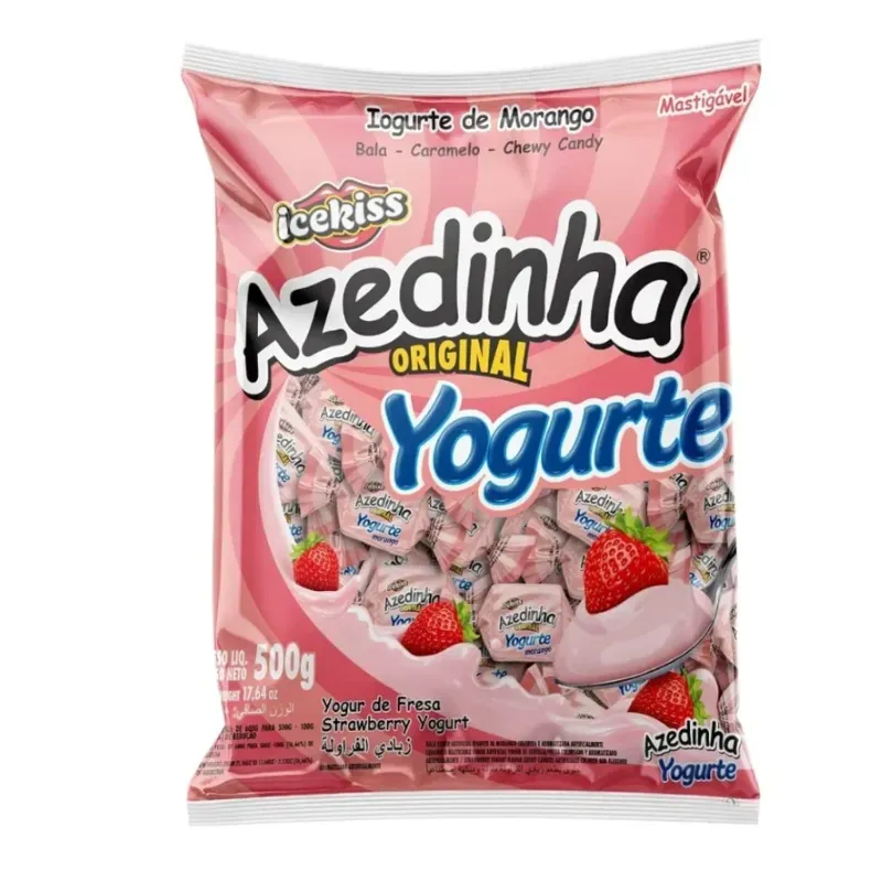 🍓🥛 Caramelos Masticables Azedinha Yogurt Fresa – 500 g