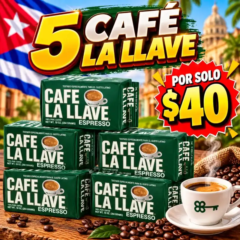 Combo Café La Llave Espresso – Pack de 5 unidades de 10 oz