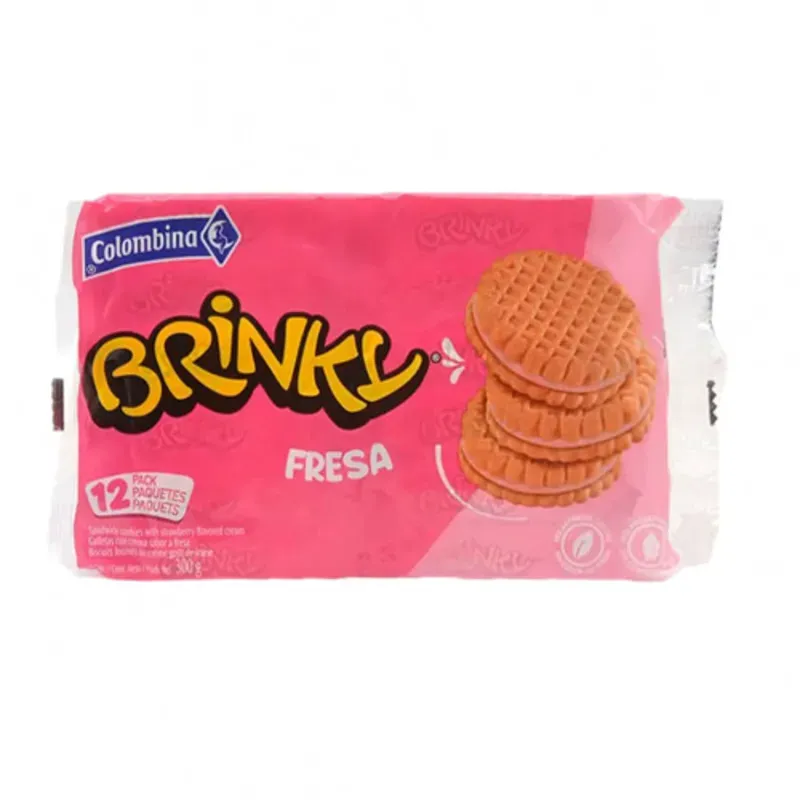 Galletas Brinkis de Fresa 🍓 12 paqueticos 
