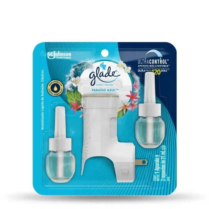 AMBIENTADOR ELÉCTRICO CON RESPUESTO AROMA PARAISO AZUL