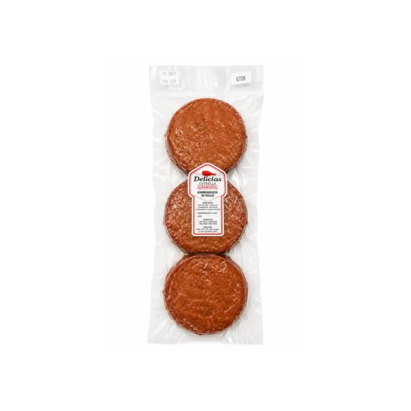 HAMBURGUESAS DE POLLO AHUMADAS 3u