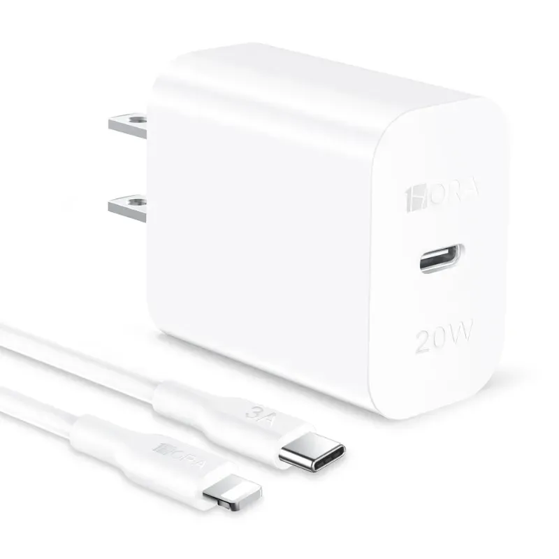 Cargador 1HORA 20 w Tipo C + Cable para iPhone (CARGARAPIDA)