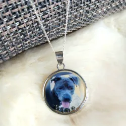 Dije Aro de acero plateado