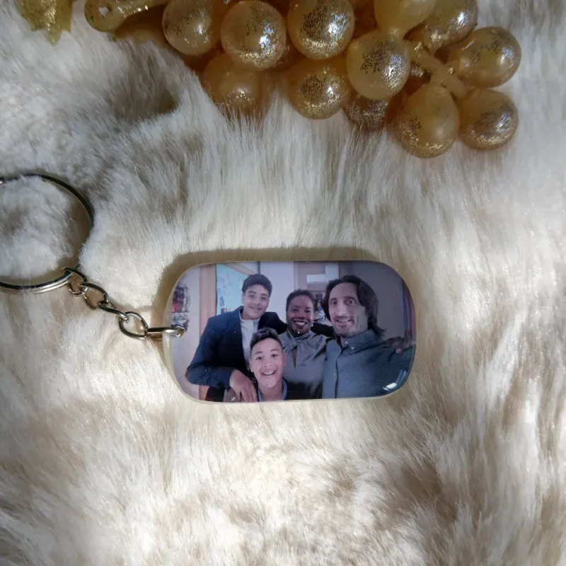 Llavero 2 fotos y Códigos QR