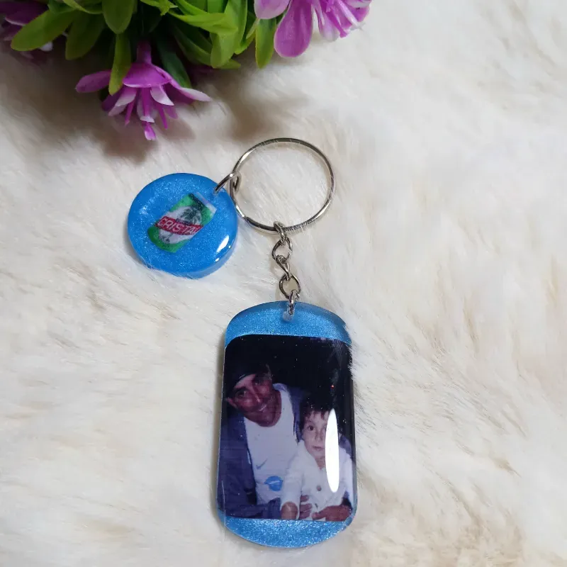 Llavero 2 fotos y frase