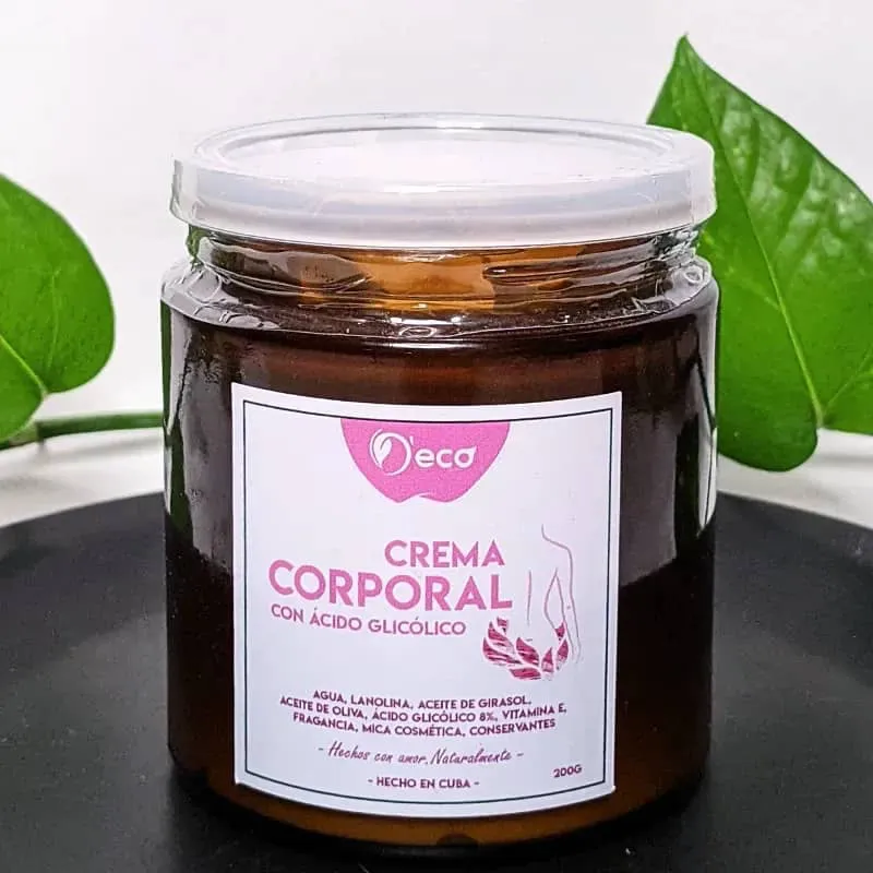 Crema corporal con ácido glicólico