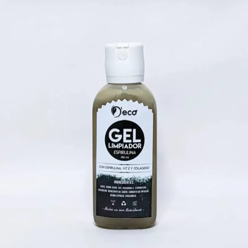 Gel limpiador facial de espirulina.