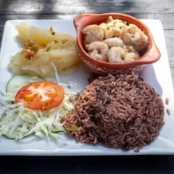 Camarones grillé al carbón 
