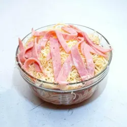 Spaghetti de queso Gouda y jamón